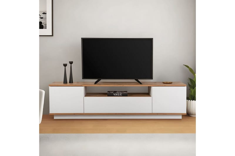 Meni Tv-bænk 180 cm - Natur/Hvid - Møbler - TV borde & mediemøbler - TV-borde