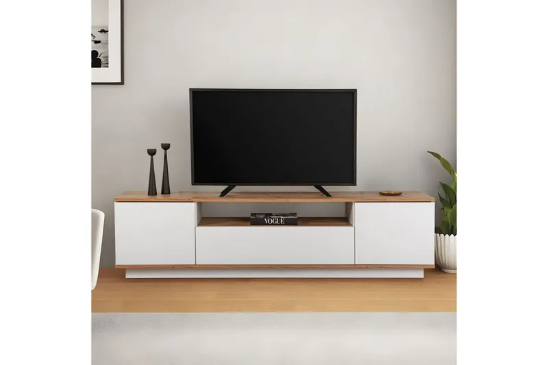 Meni Tv-bænk 180 cm - Natur/Hvid - Møbler - TV borde & mediemøbler - TV-borde