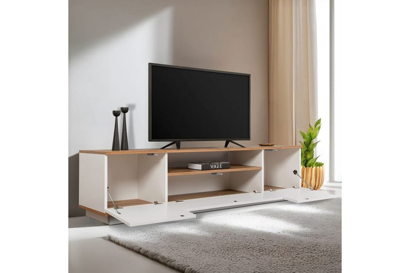 Meni Tv-bænk 180 cm - Natur/Hvid - Møbler - TV borde & mediemøbler - TV-borde