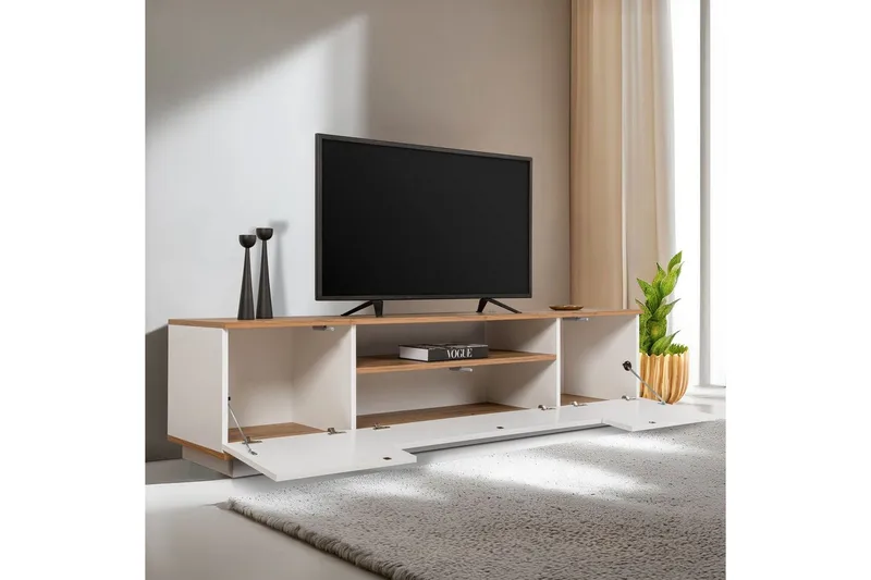 Meni Tv-bænk 180 cm - Natur/Hvid - Møbler - TV borde & mediemøbler - TV-borde