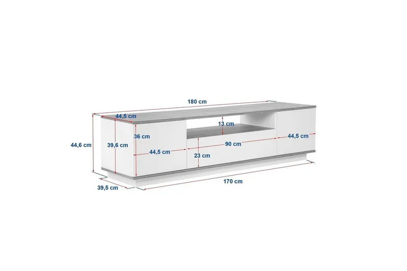 Meni Tv-bænk 180 cm - Natur/Hvid - Møbler - TV borde & mediemøbler - TV-borde