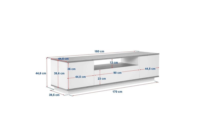Meni Tv-bænk 180 cm - Natur/Hvid - Møbler - TV borde & mediemøbler - TV-borde