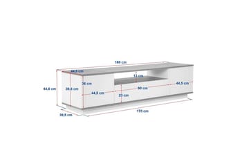 Meni Tv-bænk 180 cm - Natur/Hvid - Møbler - TV borde & mediemøbler - TV-borde