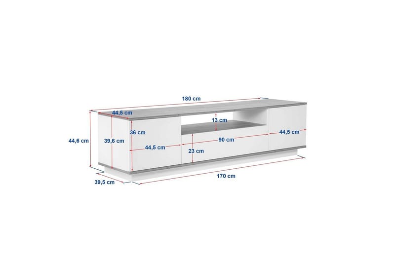 Meni Tv-bænk 180 cm - Natur/Hvid - Møbler - TV borde & mediemøbler - TV-borde