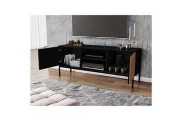 Meorati Gulvstående Tv-bord 150 cm med Opbevaring i Eg - Sort - Møbler - TV borde & mediemøbler - TV-borde