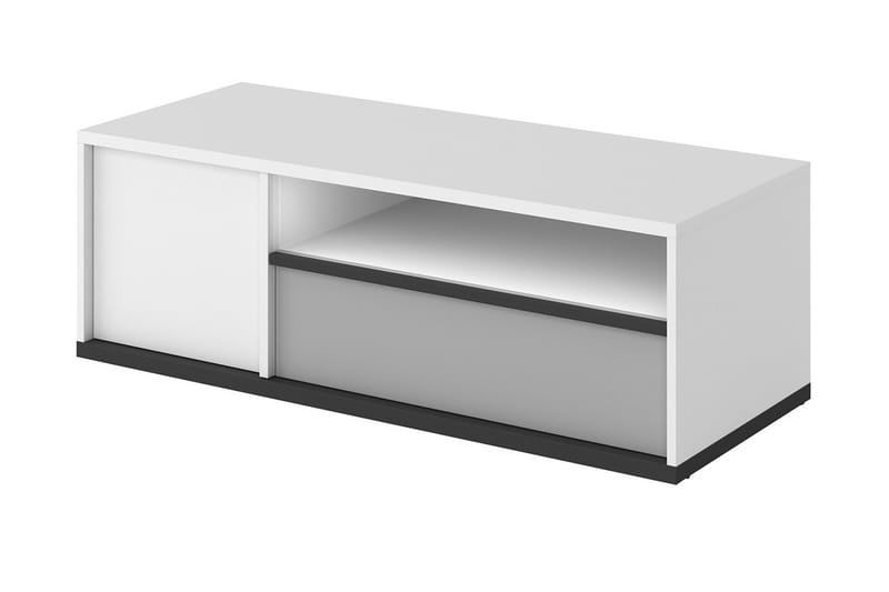 Metropolitan TV-bænk 120x50 cm, Hvid/Lysegrå/Sort