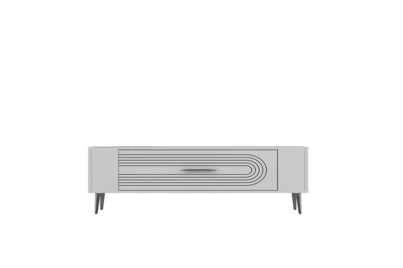 Mirel TV-bænk 120 cm - Hvid/Sølv - Møbler - TV borde & mediemøbler - TV-borde