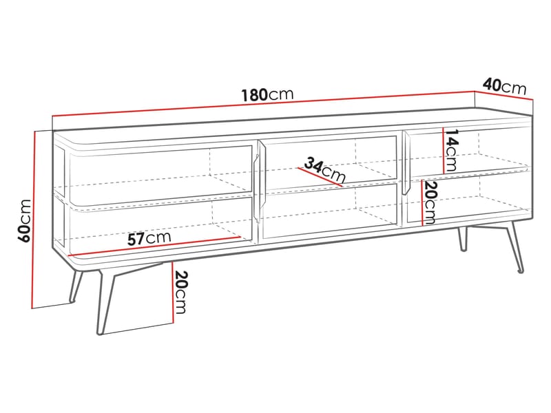 Mireva TV-bænk 180 cm - beige, guld - Møbler - TV borde & mediemøbler - TV-borde