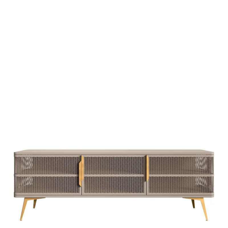 Mireva TV-bænk 180 cm, beige/guld