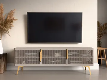 Mireva TV-bænk 180 cm - beige/guld - Møbler - TV borde & mediemøbler - TV-borde