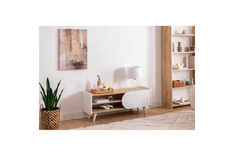 Mirra TV-bænk 120 cm - Blå/Hvid - Møbler - TV borde & mediemøbler - TV-borde