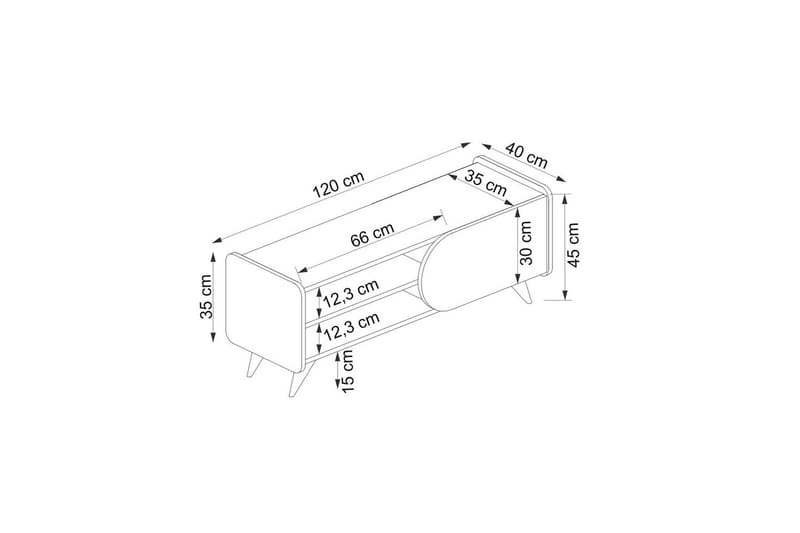 Mirra TV-bænk 120 cm - Blå/Hvid - Møbler - TV borde & mediemøbler - TV-borde