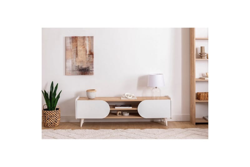 Mirra TV-bænk 160 cm - Blå/Hvid - Møbler - TV borde & mediemøbler - TV-borde