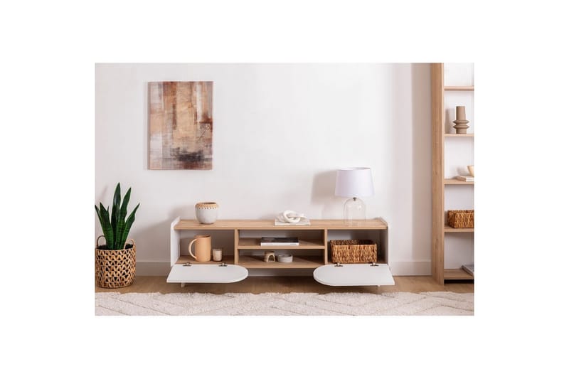 Mirra TV-bænk 160 cm - Blå/Hvid - Møbler - TV borde & mediemøbler - TV-borde