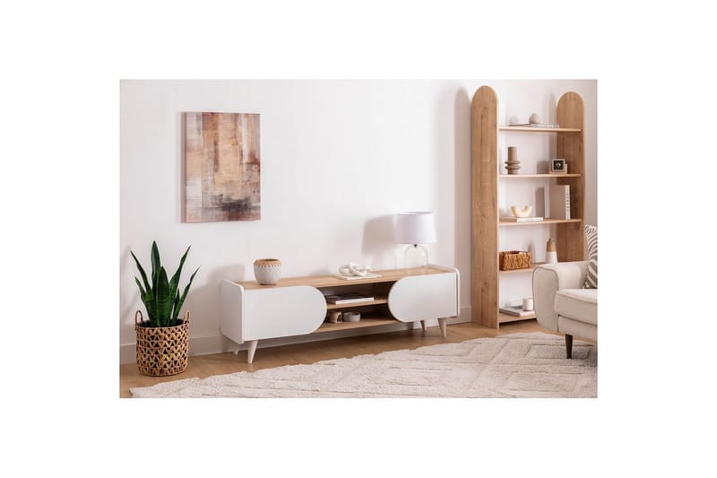 Mirra TV-bænk 160 cm - Blå/Hvid - Møbler - TV borde & mediemøbler - TV-borde