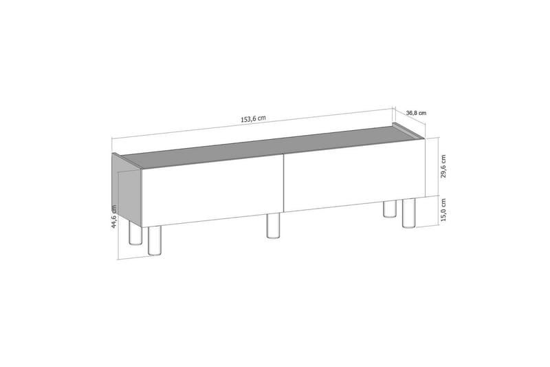 Mittopuri TV-bord 153,6 cm - Taupe/Hvid - Møbler - TV borde & mediemøbler - TV-borde