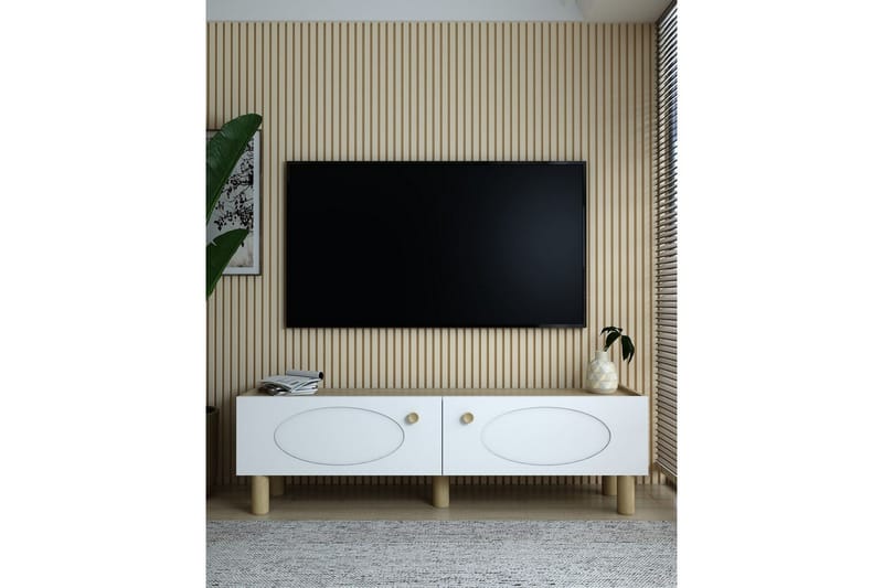 Mittopuri TV-bord 153,6 cm - Taupe/Hvid - Møbler - TV borde & mediemøbler - TV-borde