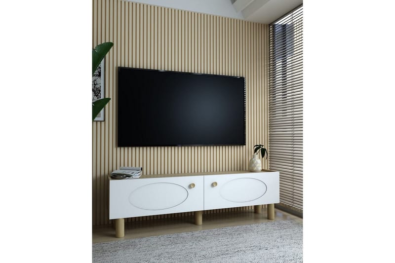 Mittopuri TV-bord 153,6 cm - Taupe/Hvid - Møbler - TV borde & mediemøbler - TV-borde