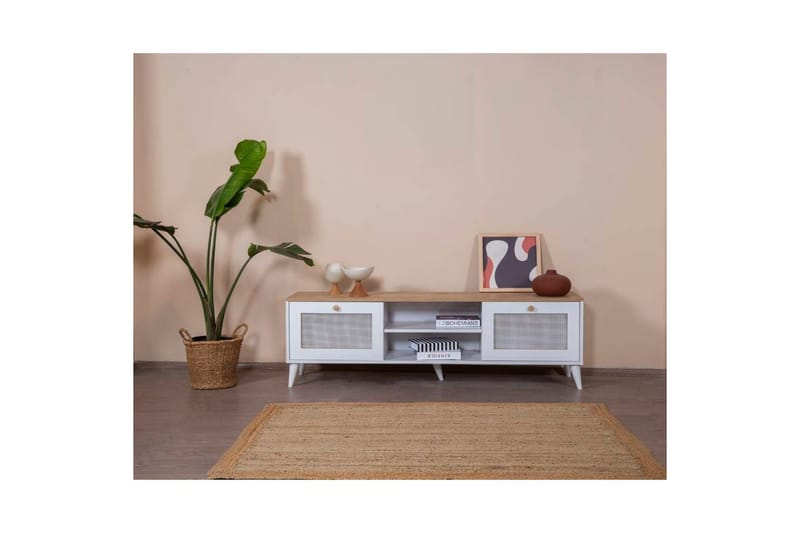 Mjudi Tv-bænk 55 cm - Lysebrun/Hvid - Møbler - TV borde & mediemøbler - TV-borde