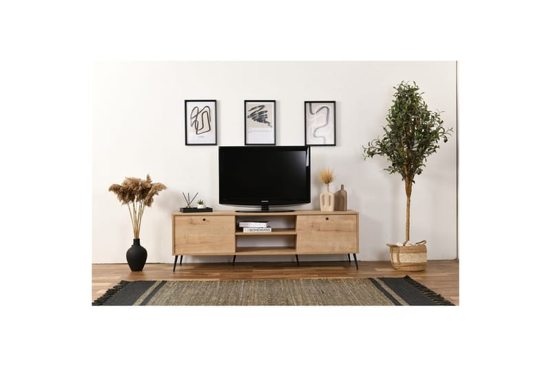 Mjudi Tv-bænk 55 cm - Lysfarvet træ - Møbler - TV borde & mediemøbler - TV-borde