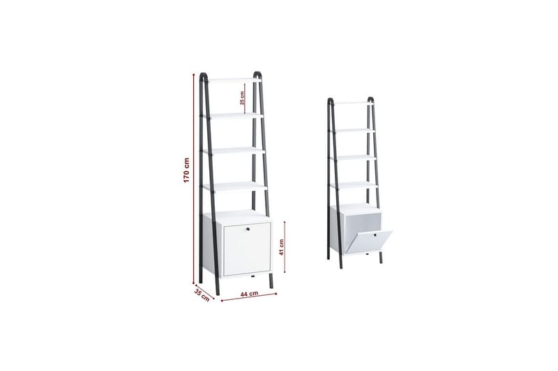 Mojon Bogreol 44 cm - Sort/Hvid - Opbevaring - Hylder & Reoler - Bogreol