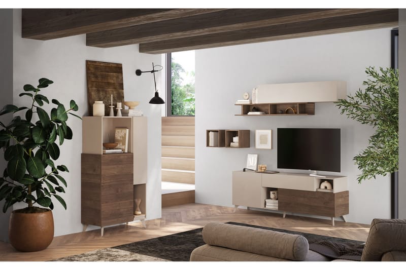 Monaco TV-bænk 181x42 cm - Brun/Hvid - Møbler - TV borde & mediemøbler - TV-borde