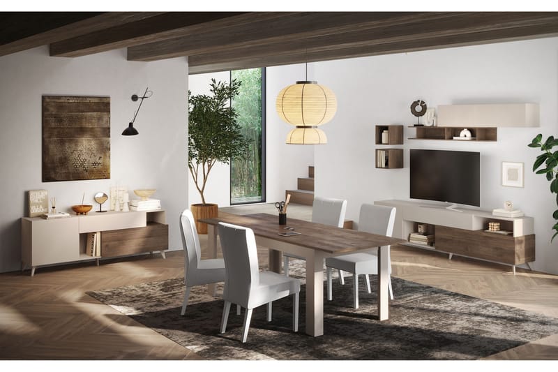 Monaco TV-bænk 181x42 cm - Brun/Hvid - Møbler - TV borde & mediemøbler - TV-borde