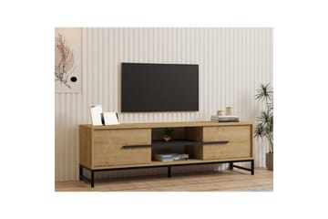 Mono Gulvstående TV-bænk 160 cm med Opbevaring i Eg - Beige - Møbler - TV borde & mediemøbler - TV-borde