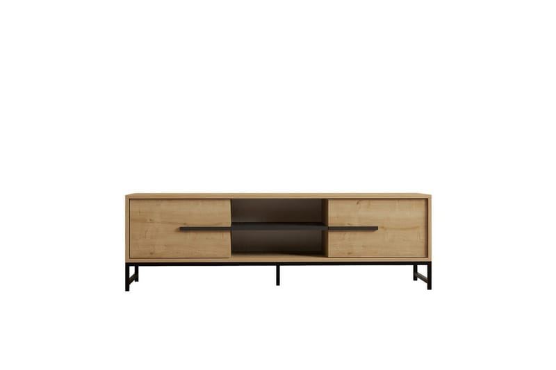 Mono Gulvstående TV-bænk 160 cm med Opbevaring i Eg - Beige - Møbler - TV borde & mediemøbler - TV-borde