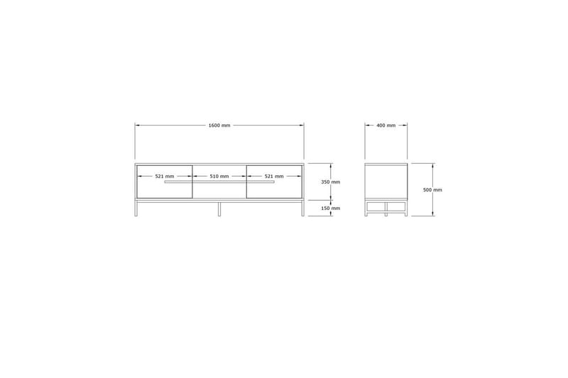 Mono tv-bænk 160 cm - Hvid - Møbler - TV borde & mediemøbler - TV-borde