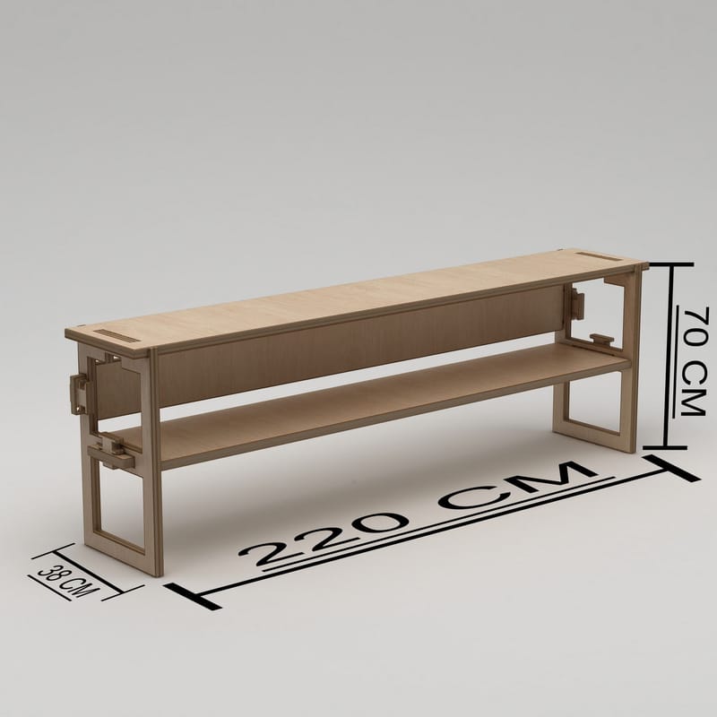 Mopira TV-bænk 220 cm - Naturtræ - Møbler - TV borde & mediemøbler - Mediestativ & vægbeslag