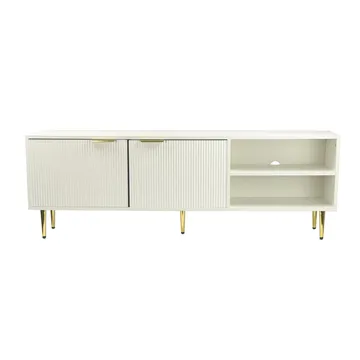 Morela TV-bænk 150 cm - Hvid med guldfarvede detaljer - Møbler - TV borde & mediemøbler - TV-borde