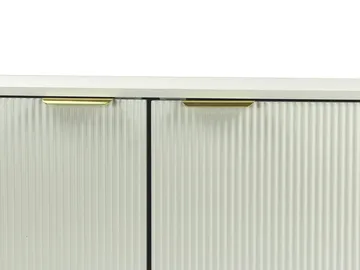 Morela TV-bænk 150 cm - Hvid med guldfarvede detaljer - Møbler - TV borde & mediemøbler - TV-borde