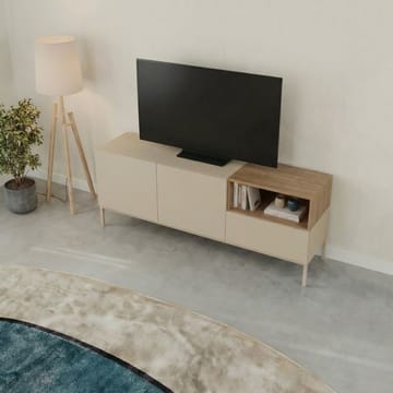 Morlen TV-bænk 140 cm - Sandstone og naturlig eg - Møbler - TV borde & mediemøbler - TV-borde