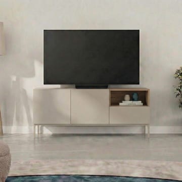 Morlen TV-bænk 140 cm - Sandstone og naturlig eg - Møbler - TV borde & mediemøbler - TV-borde