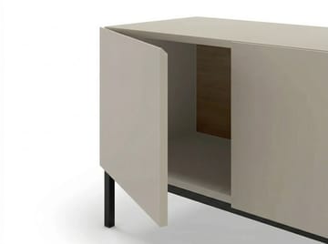 Morlen TV-bænk 180x55x41,8 cm - sandsten, natur eg og sort - Møbler - TV borde & mediemøbler - TV-borde