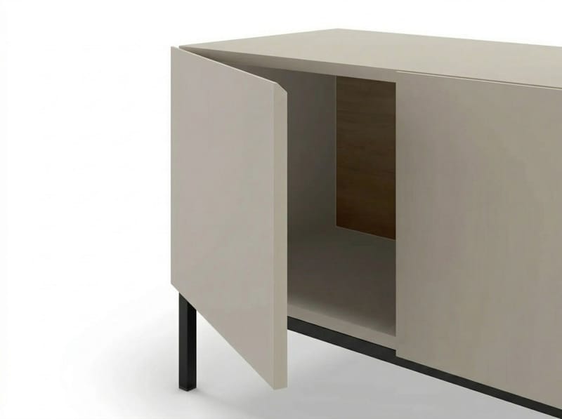 Morlen TV-bænk 180x55x41,8 cm - sandsten, natur eg og sort - Møbler - TV borde & mediemøbler - TV-borde