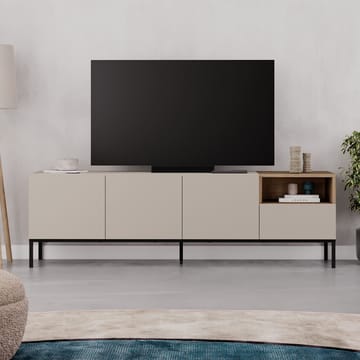 Morlen TV-bænk 180x55x41,8 cm - sandsten, natur eg og sort - Møbler - TV borde & mediemøbler - TV-borde