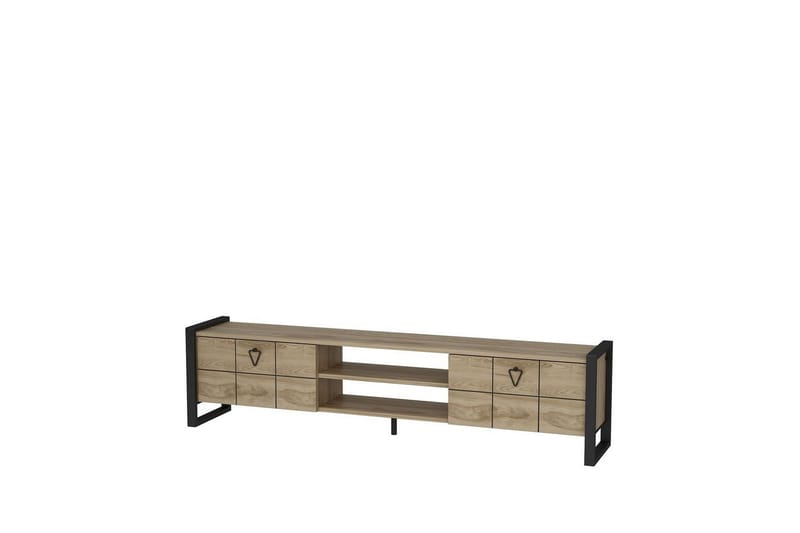 Munetaka TV-bænk 184 cm, Eg/Sort