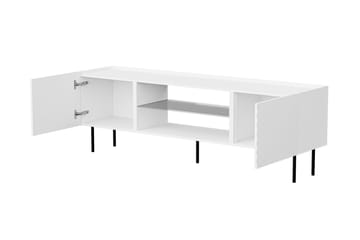 Munkedal Fritstående Tv-bord 181 cm med Opbevaring i Malet Træ - Sort - Møbler - TV borde & mediemøbler - TV-borde