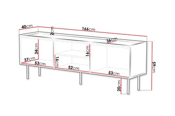 Munkedal Tv-bænk 166 cm - Hvid - Møbler - TV borde & mediemøbler - TV-borde