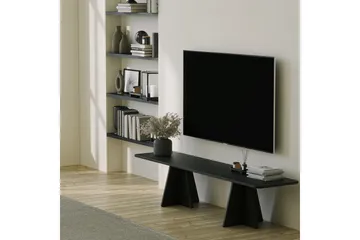 Munne Gulvstående Rektangulær TV-bænk 180 cm i Malet Træ - Sort - Møbler - TV borde & mediemøbler - TV-borde
