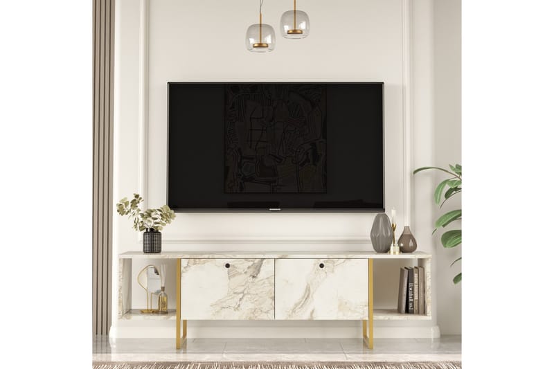 Mushir TV-Bord 160 cm - Hvid - TV-borde
