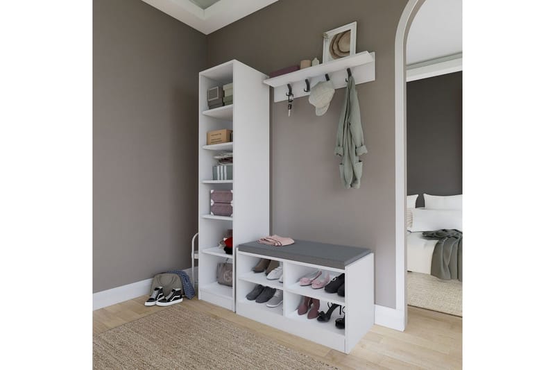 Nagouri TV-møbelsæt 130x35 cm - Hvid - Møbler - TV borde & mediemøbler - Tv-møbelsæt