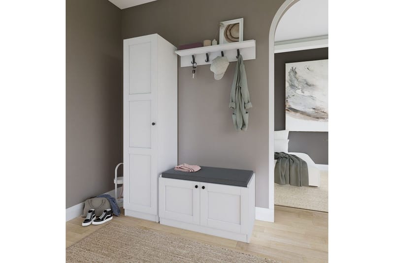 Nagouri TV-møbelsæt 130x35 cm - Hvid - Møbler - TV borde & mediemøbler - Tv-møbelsæt