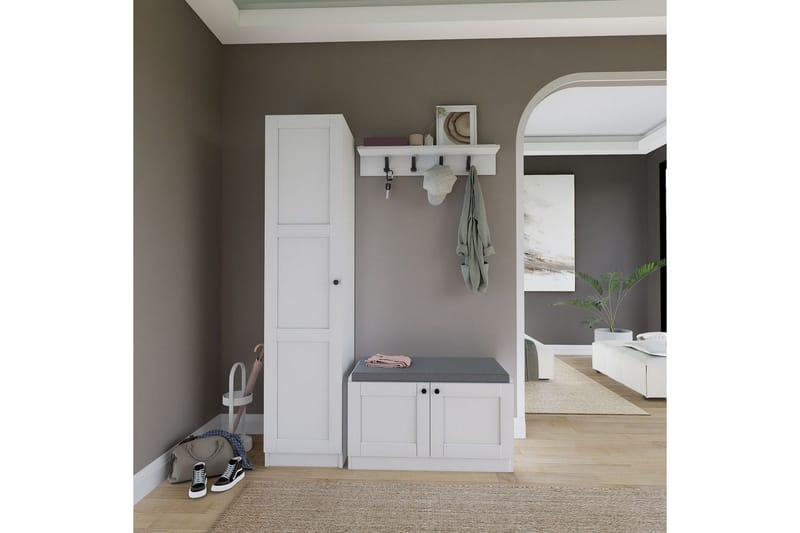 Nagouri TV-møbelsæt 130x35 cm, Hvid