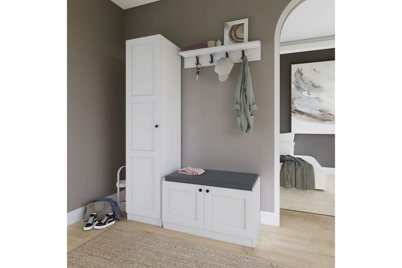 Nagouri TV-møbelsæt 130x35 cm - Hvid - Møbler - TV borde & mediemøbler - Tv-møbelsæt