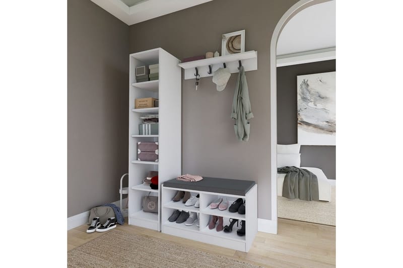 Nagouri TV-møbelsæt 130x35 cm - Hvid - Møbler - TV borde & mediemøbler - Tv-møbelsæt