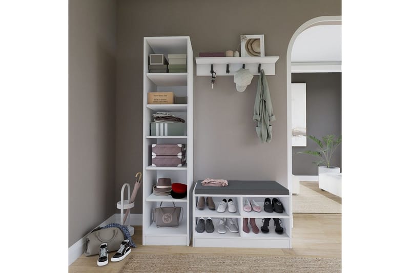 Nagouri TV-møbelsæt 130x35 cm - Hvid - Møbler - TV borde & mediemøbler - Tv-møbelsæt