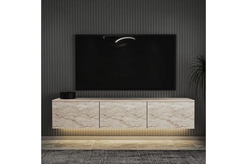 Neon Tv-bänk 160 cm Beige - Beige - Møbler - TV borde & mediemøbler - TV-borde